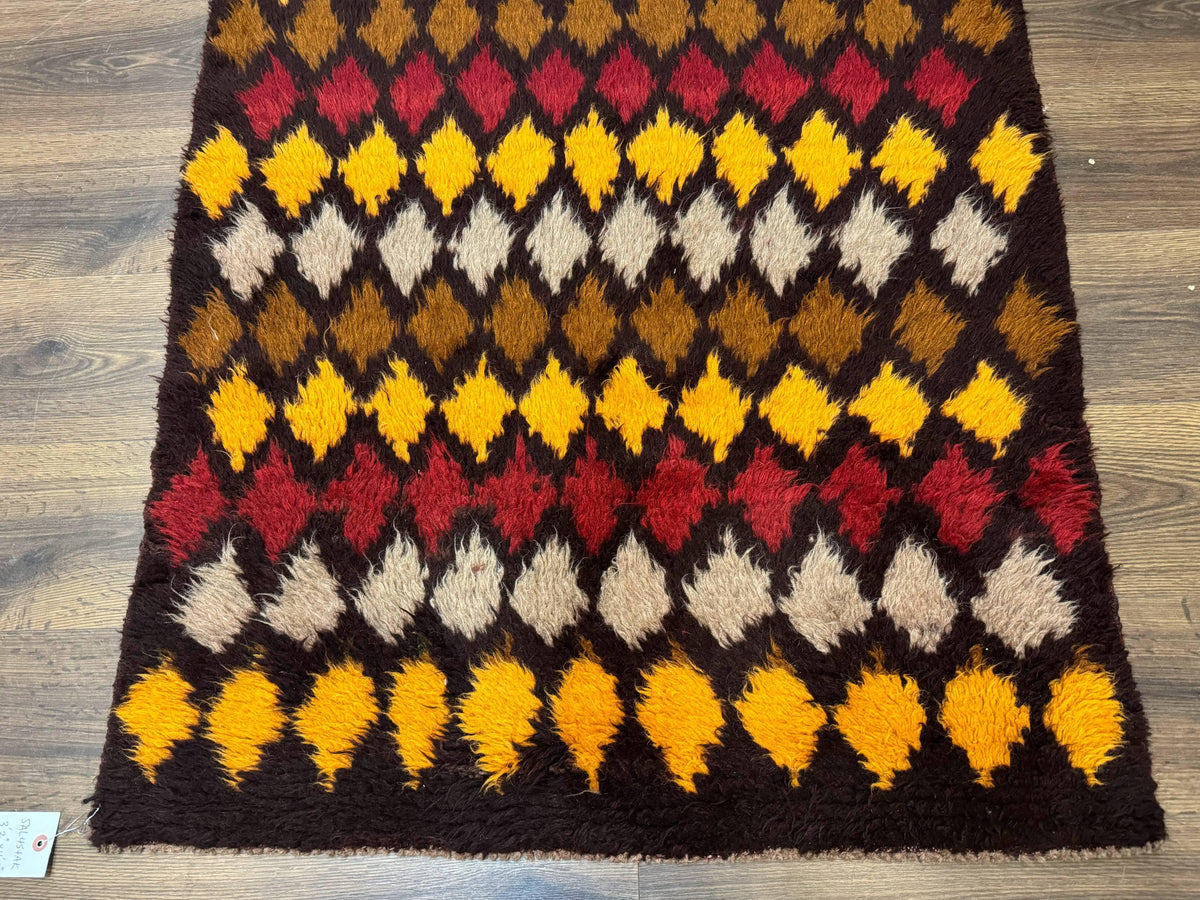 Shaggy Balouch Rug 3x4, Tribal Rug, Afghan Rug, Brown, Multicolor - Jewel Rugs, view 6
