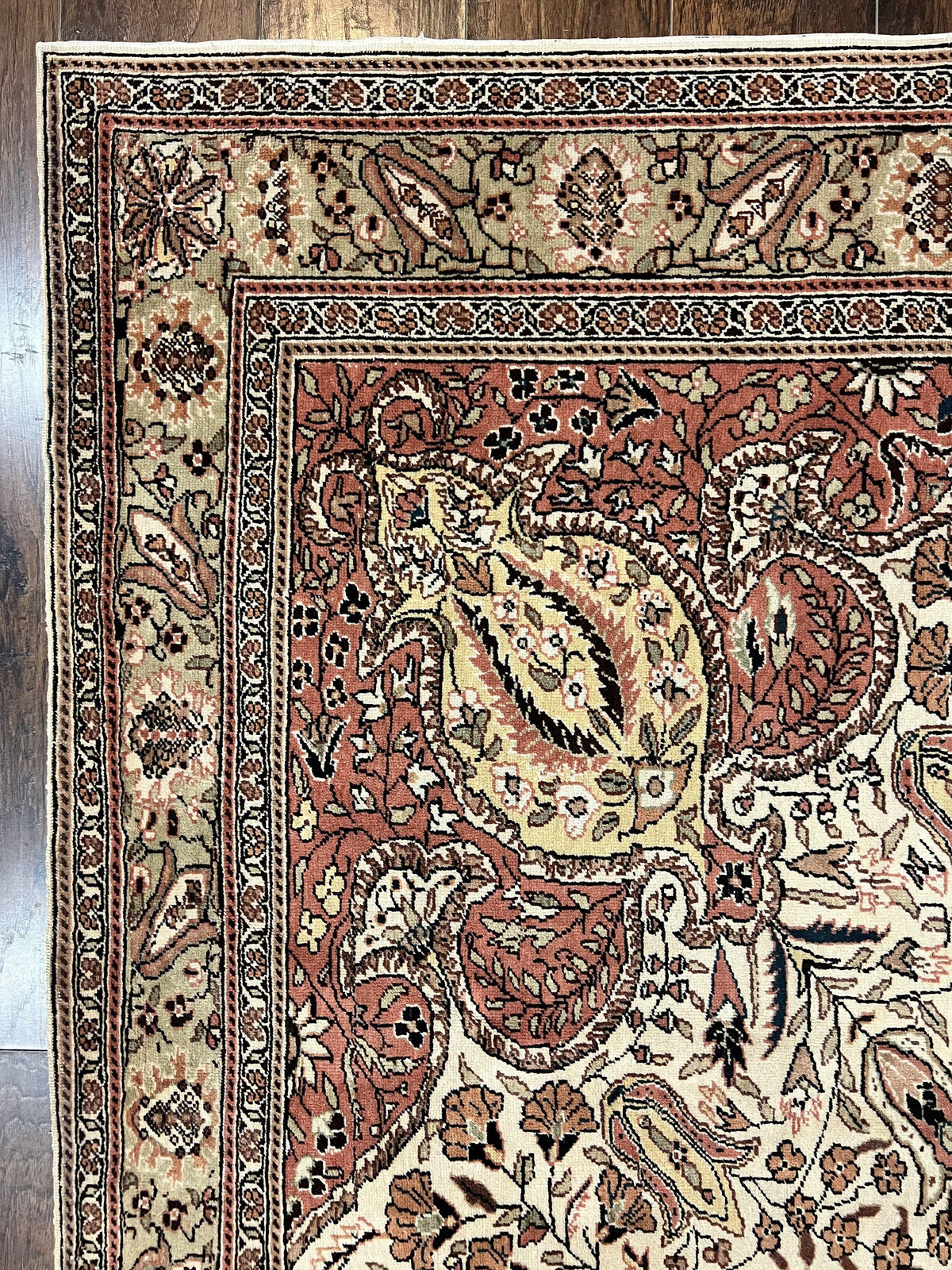 Turkish Sivas Rug 9x12, Handmade Vintage Wool Carpet, Cream Ivory - Jewel Rugs, view 7