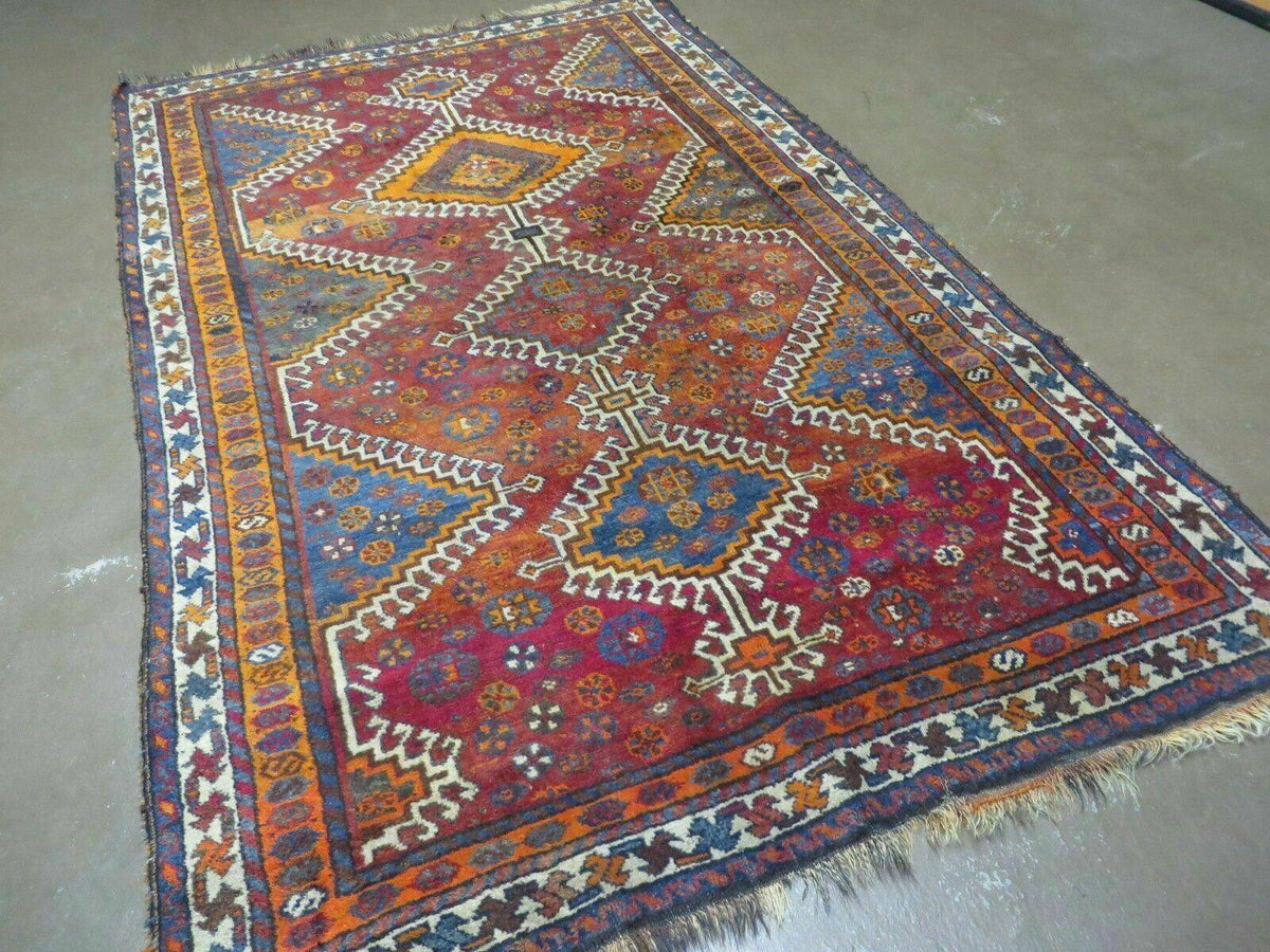 4' X 7' Antique Handmade Tribal Turkish Wool Rug Nice - Jewel Rugs, view 3