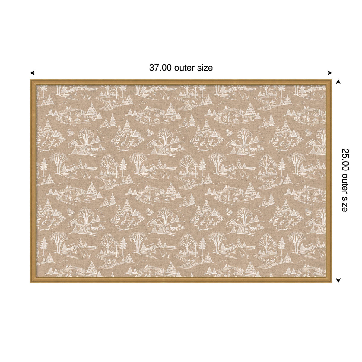Framed Fabric Magnetic Board Wonderland White Toile Wall Organization