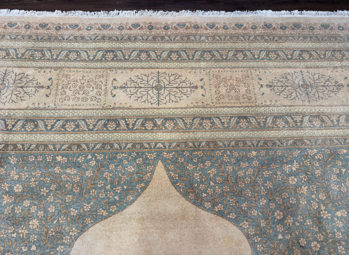 Palace Size Pak Persian Rug 12x18, Haji Jalili Design, Pakistani Carpet, Oat and Light Blue, Fine 260 KPSI - Jewel Rugs, view 4