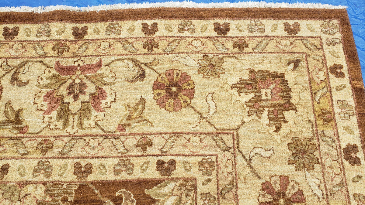 Indo Persian Rug 10x14, Mahal Sultanabad Oriental Carpet, Burnt Orange & Beige, Handmade Wool Area Rug - Jewel Rugs, view 8