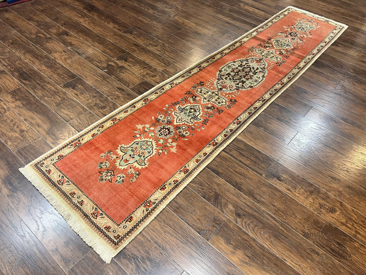 Persian Tabriz Runner Rug 3 x 12, Open Field, Terracotta - Jewel Rugs, view 3