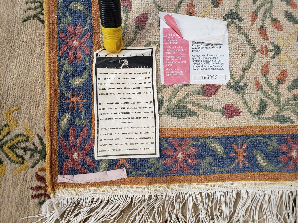 Tufenkian Rug 5.9 x 8.6, Tibetan Nepalese Rug, Hand Knotted, Soft Shiny Wool, Repeated Motifs, Contemporary Modern, Area Rug 6x9, Vintage - Jewel Rugs, view 11