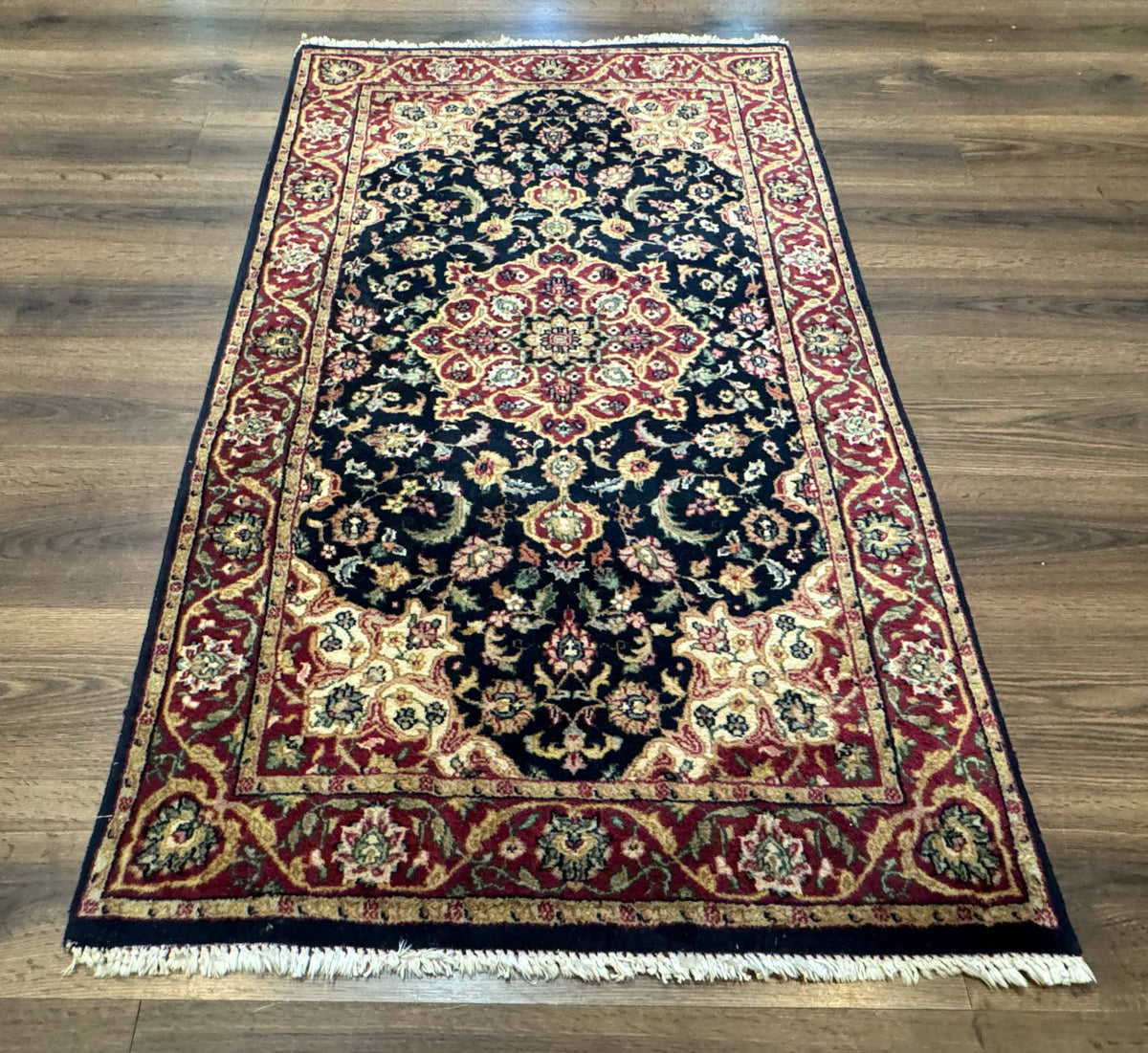 Pak Persian Sarouk Rug 3x5, Navy Blue and Red - Jewel Rugs, view 2