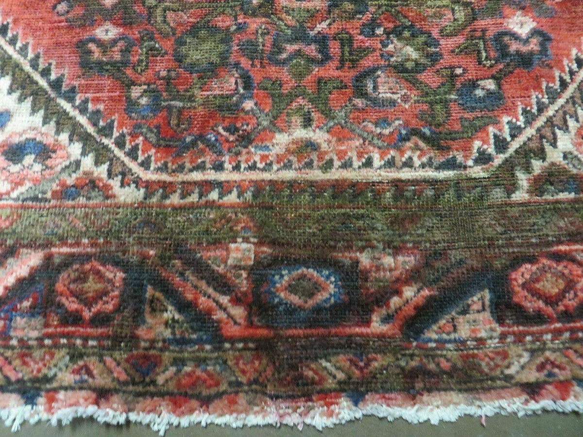 5' 6" X 10' Antique Handmade India Floral Oriental Wool Rug Veg Dyes Red Nice - Jewel Rugs, view 6