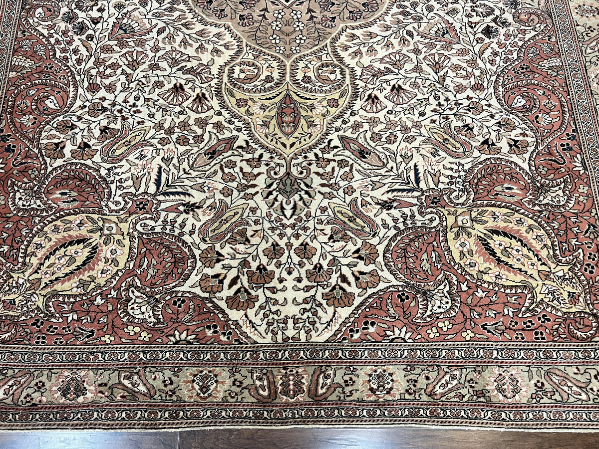 Turkish Sivas Rug 9x12, Handmade Vintage Wool Carpet, Cream Ivory - Jewel Rugs, view 6