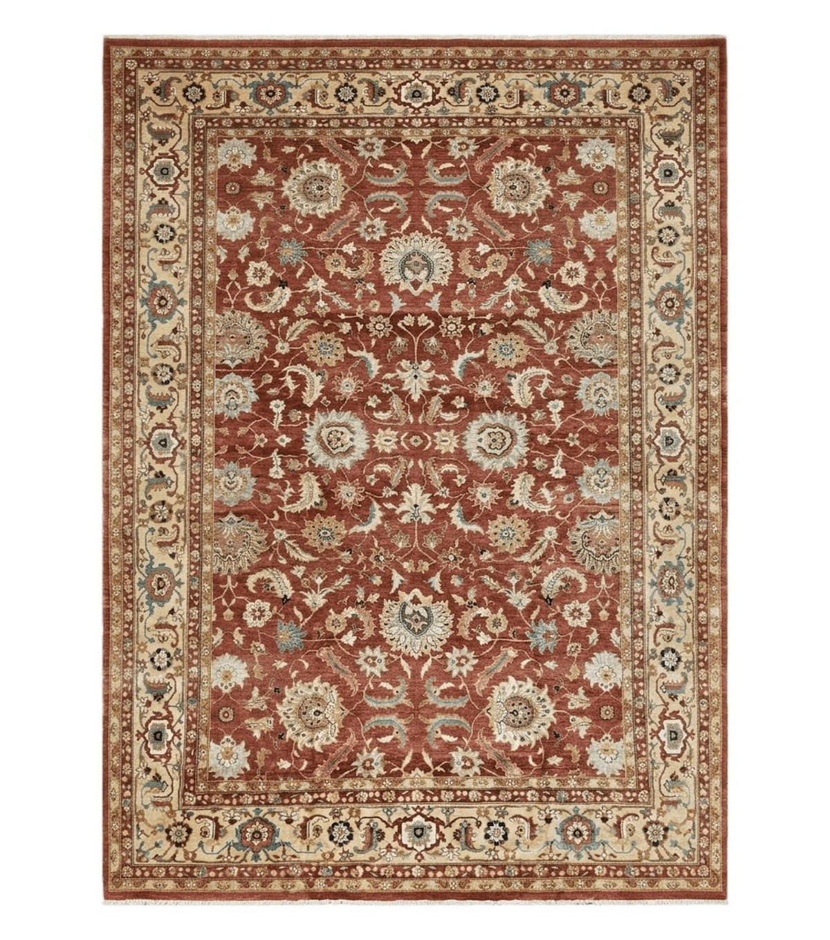 Safavieh Room Sized Rug 10x14, Wool Hand-Knotted Auburn Red & Light Gold Egyptian Mahal Oriental Carpet, 10 x 14 Large Living Room Rug - Jewel Rugs