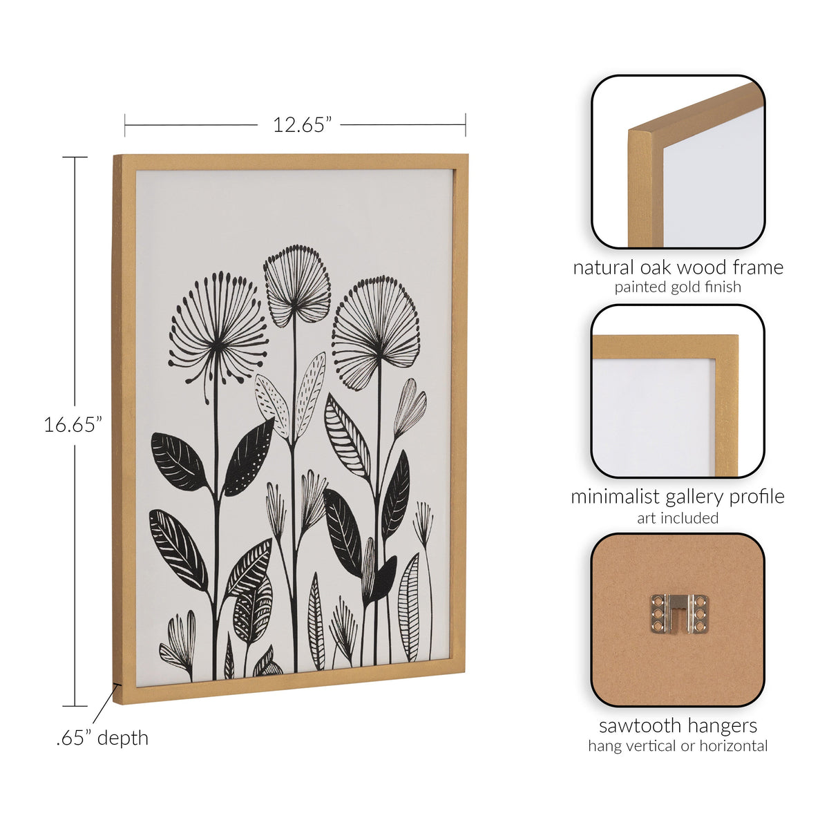 Gallery Simple Modern Linocut Botanicals Print by The Creative Bunch Studio