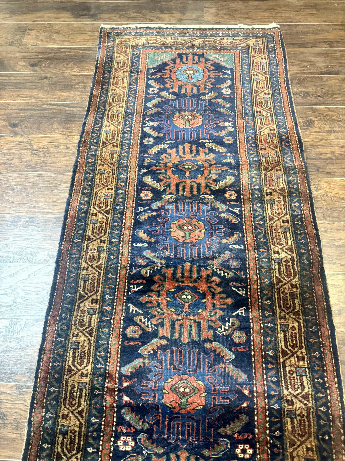 Antique Persian Sarab Runner 3x17, Blue Persian Runner Rug, Long Handmade Wool Carpet for Hallway, Rare, Tribal - Jewel Rugs, view 6
