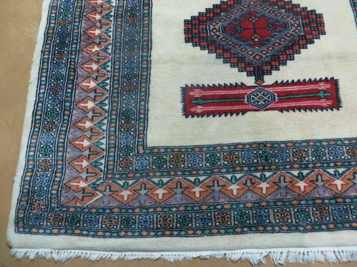 4' X 6' Vintage Handmade Bokhara Turkoman Pakistan Wool Rug Carpet Nice - Jewel Rugs, view 8