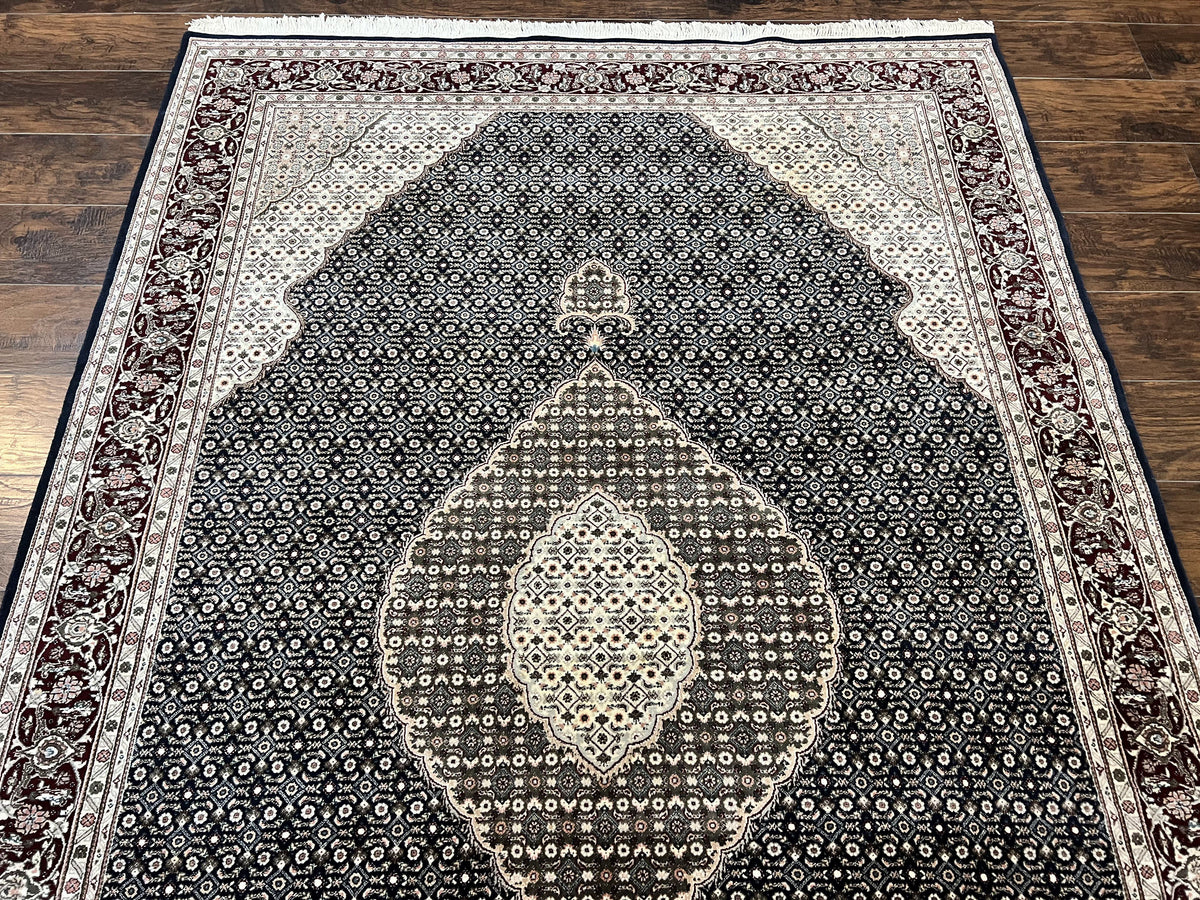 Sino Persian Rug 6x9, Herati Pattern, Vintage Handmade Hand Knotted Wool Oriental Carpet, Fine 6 x 9 Rug, Traditional Rug, Dark Blue Rug - Jewel Rugs, view 3