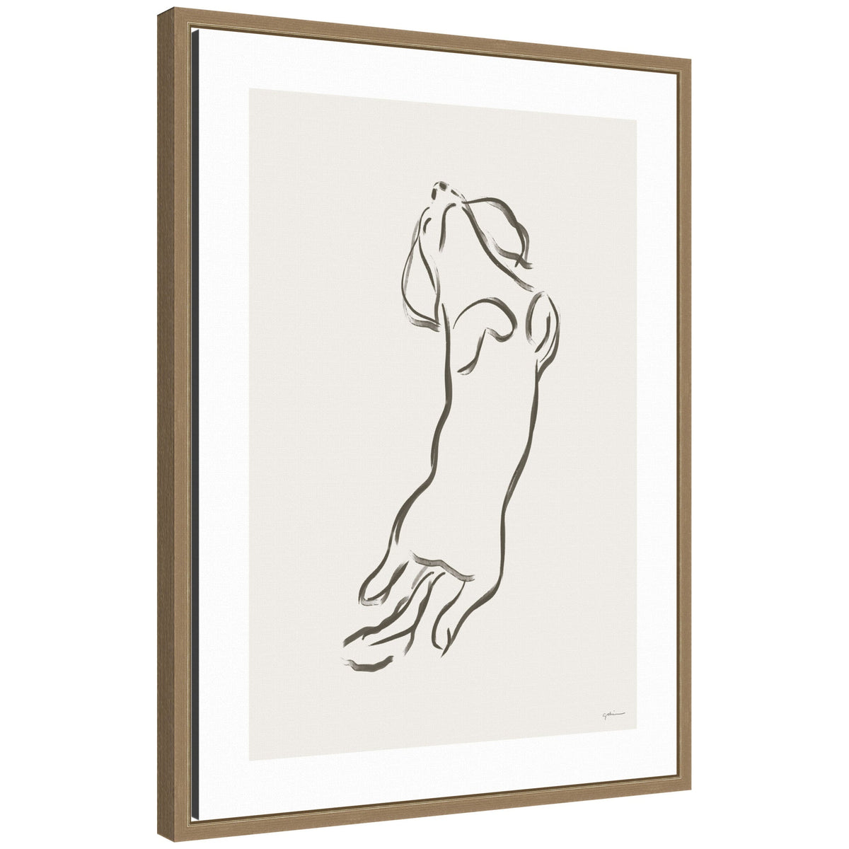 Dachshund Dog by Gabrielly Guedes Framed Canvas Wall Art Print