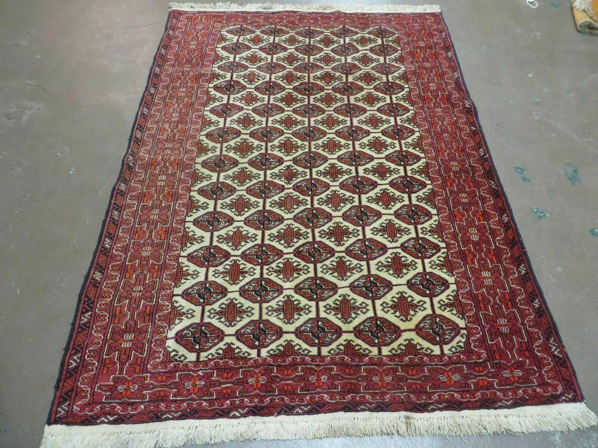 4' X 6' Handmade Finely Knotted Pakistan Turkoman Bokhara Wool Rug Nice - Jewel Rugs, view 2