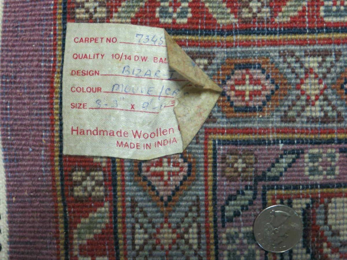 8' X 10' Vintage Fine Handmade India Wool Rug Hand Knotted Carpet Detailed Nice - Jewel Rugs, view 9