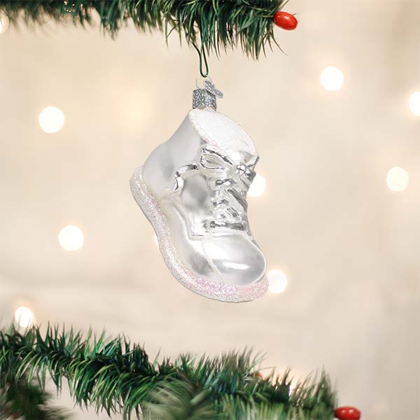 White Baby Shoe Ornament