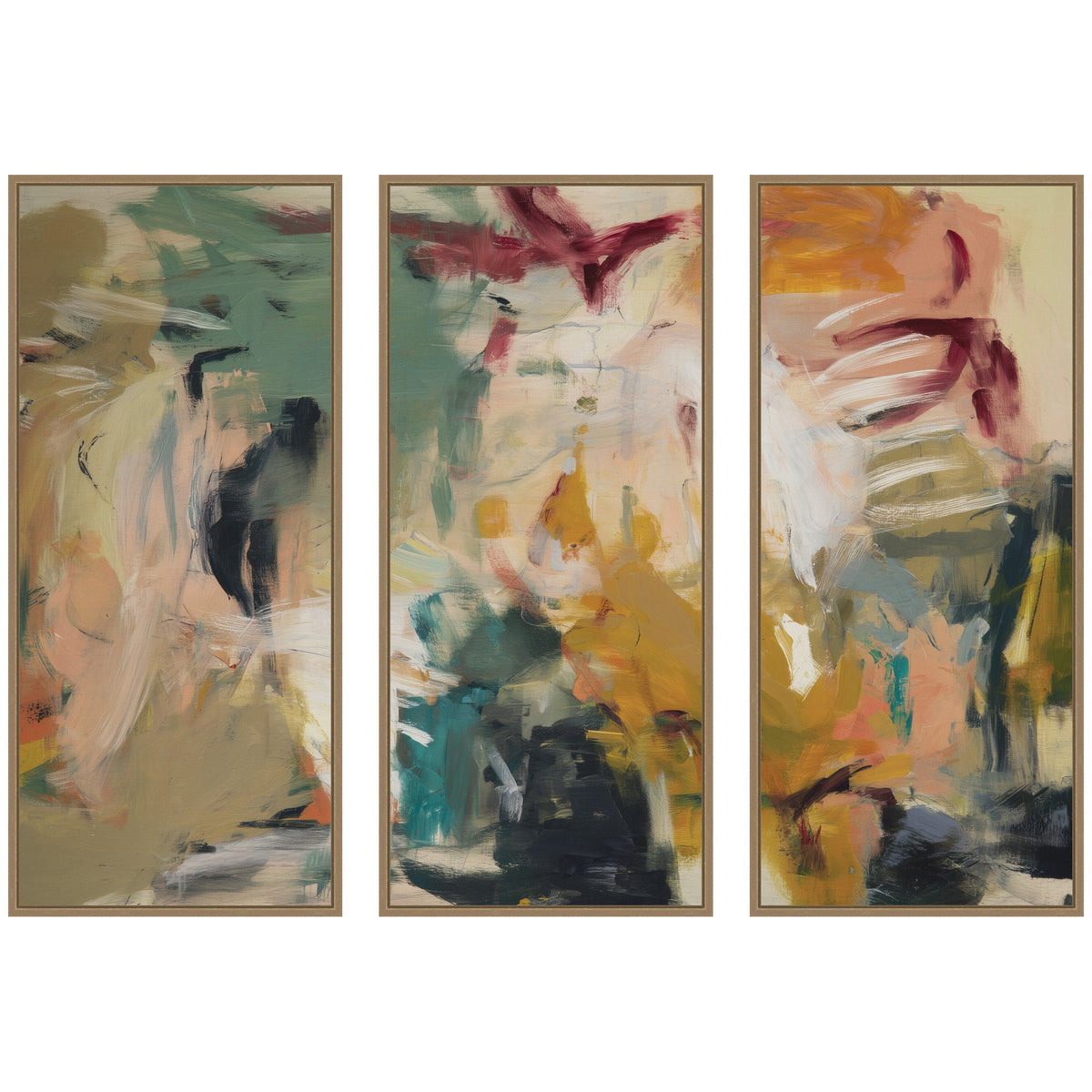 Painted Storm No. 2 Panel 3 Piece Framed Canvas Wall Art Set by Amy Lighthall
