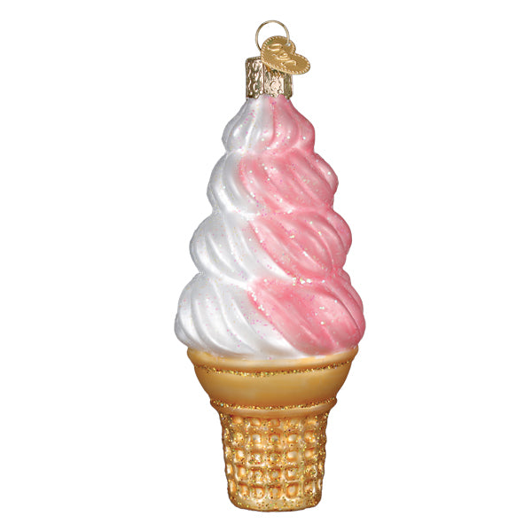 Strawberry Swirl Soft Serve Ornament