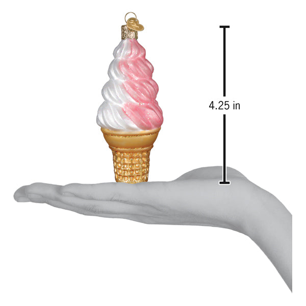 Strawberry Swirl Soft Serve Ornament