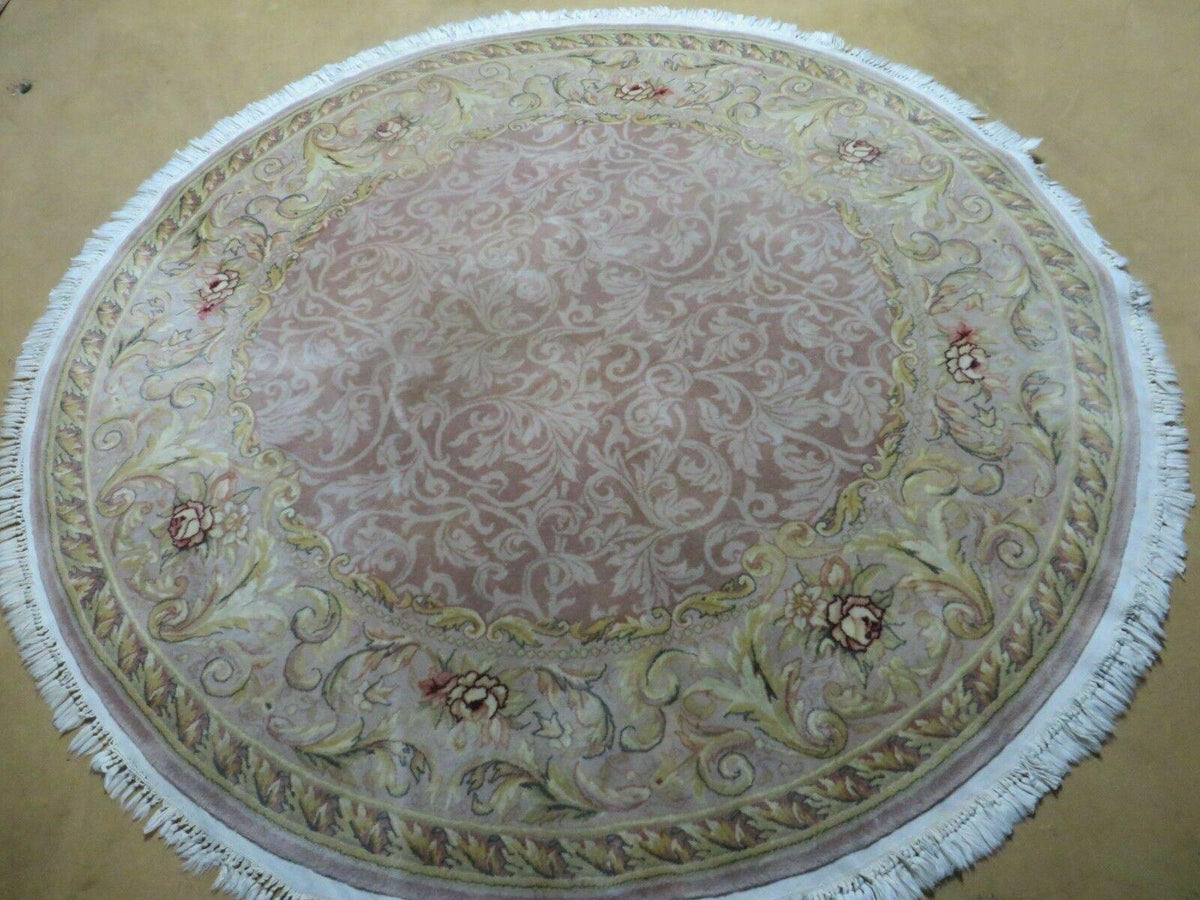 6' X 6' Round Handmade Fine Chinese Floral Oriental Silk Wool Rug Carpet Nice - Jewel Rugs, view 12