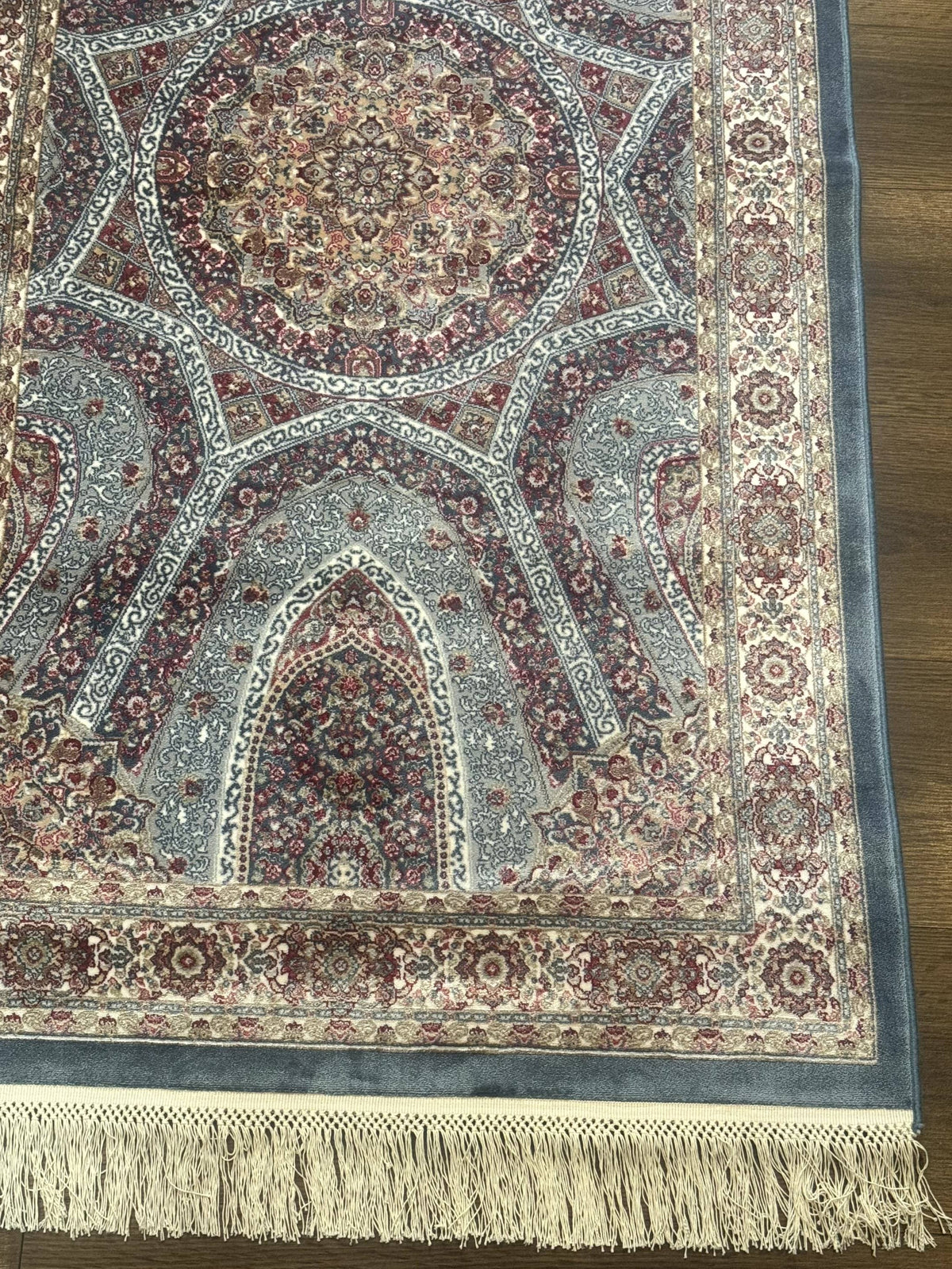 Turkish Silk Runner Rug 2.6 x 10, Light Blue Carpet, Bamboo Silk, New - Jewel Rugs, view 10