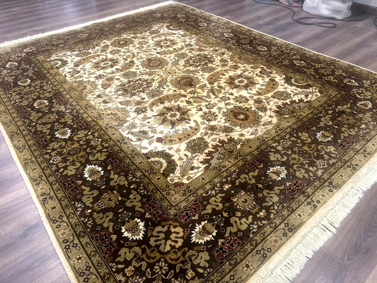 Indo Persian Mahal Rug 8x10, Floral Traditional Wool Oriental Carpet - Jewel Rugs, view 13