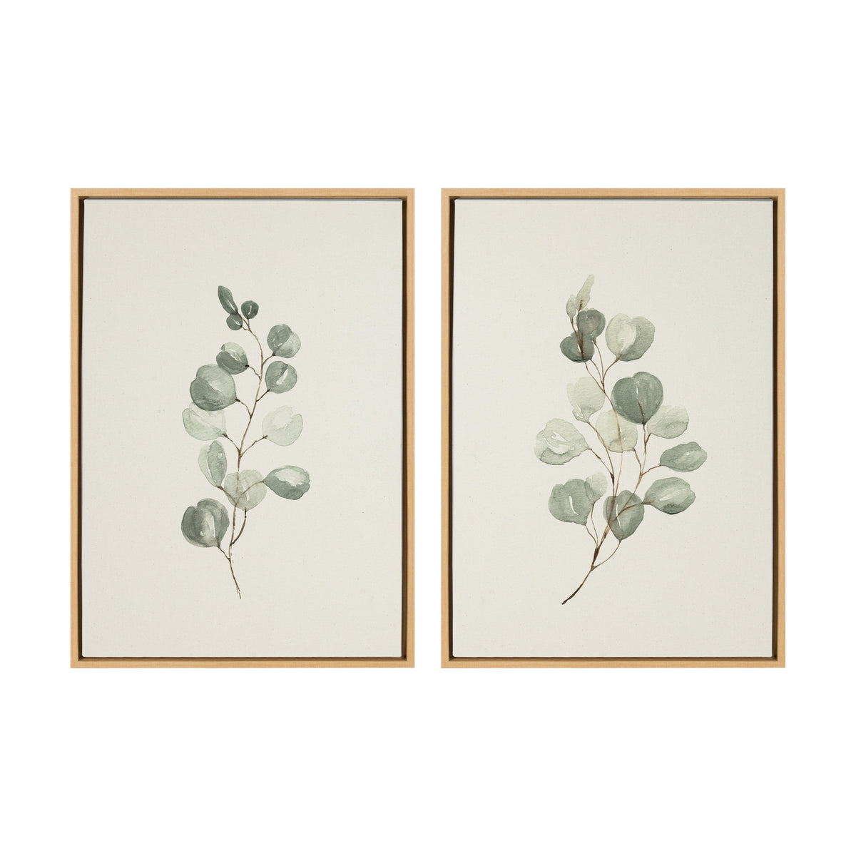 Sylvie Eucalyptus Framed Canvas Set by Maja Mitrovic of Makes My Day Happy