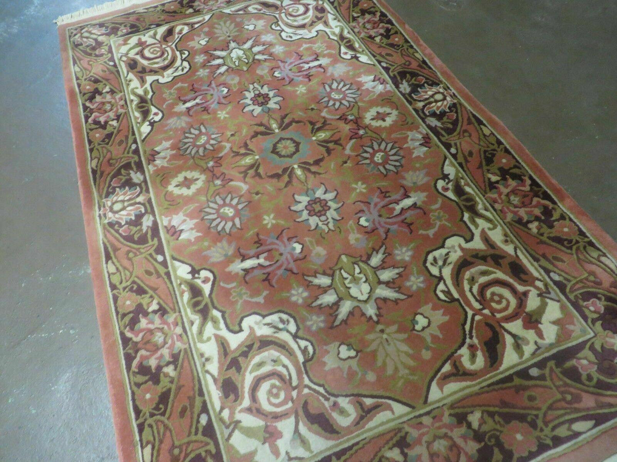 Chinese Wool Rug 3x5 Vintage Handmade Oriental Carpet Floral Medallion - Jewel Rugs, view 7