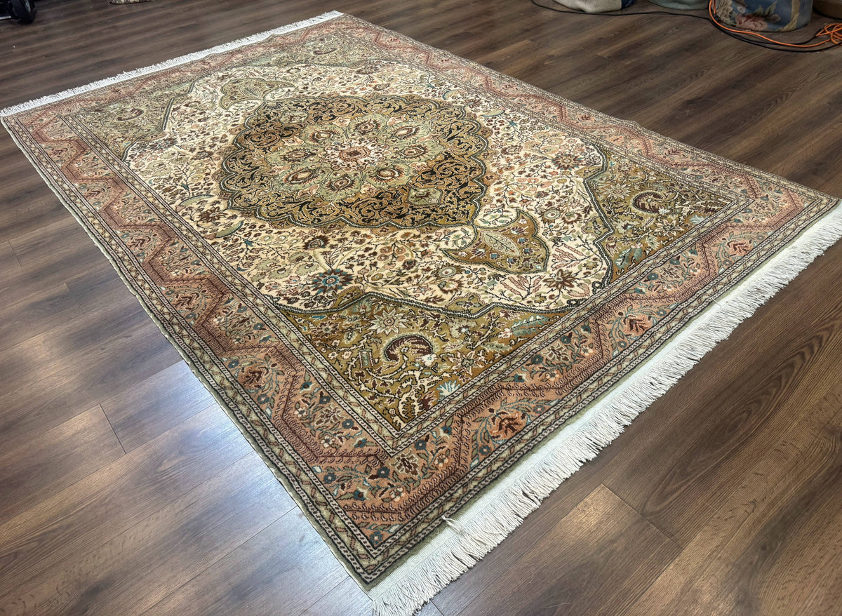 Turkish Sivas Rug 6x9, Floral Medallion, Vintage Handmade Wool Carpet - Jewel Rugs, view 12