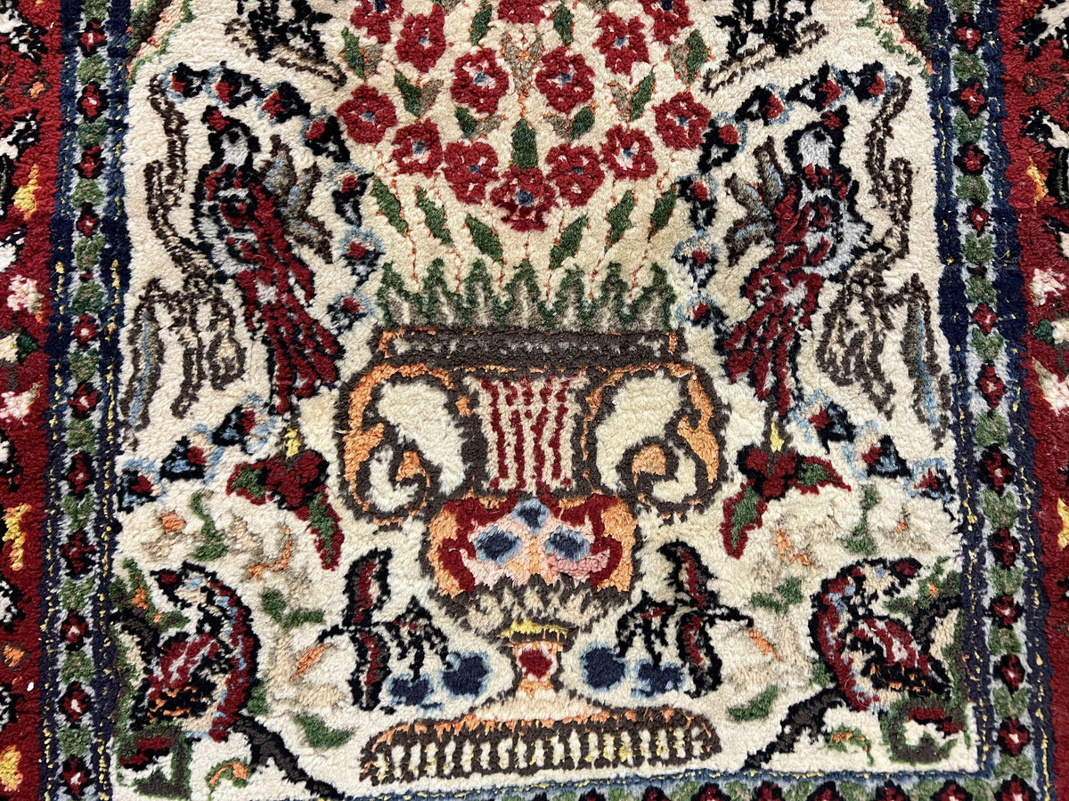 Small Indo Persian Rug 2x3 ft, Wool with Silk Highlights, Animal Pictorials, Birds - Jewel Rugs, view 4
