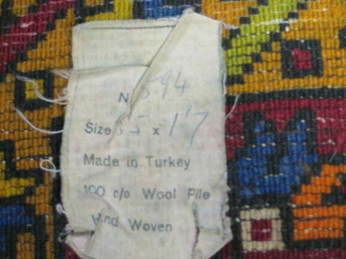 19" X 42" Antique Handmade Turkish Colorful Oushak Oshak Yastik Wool Rug Mat - Jewel Rugs, view 12