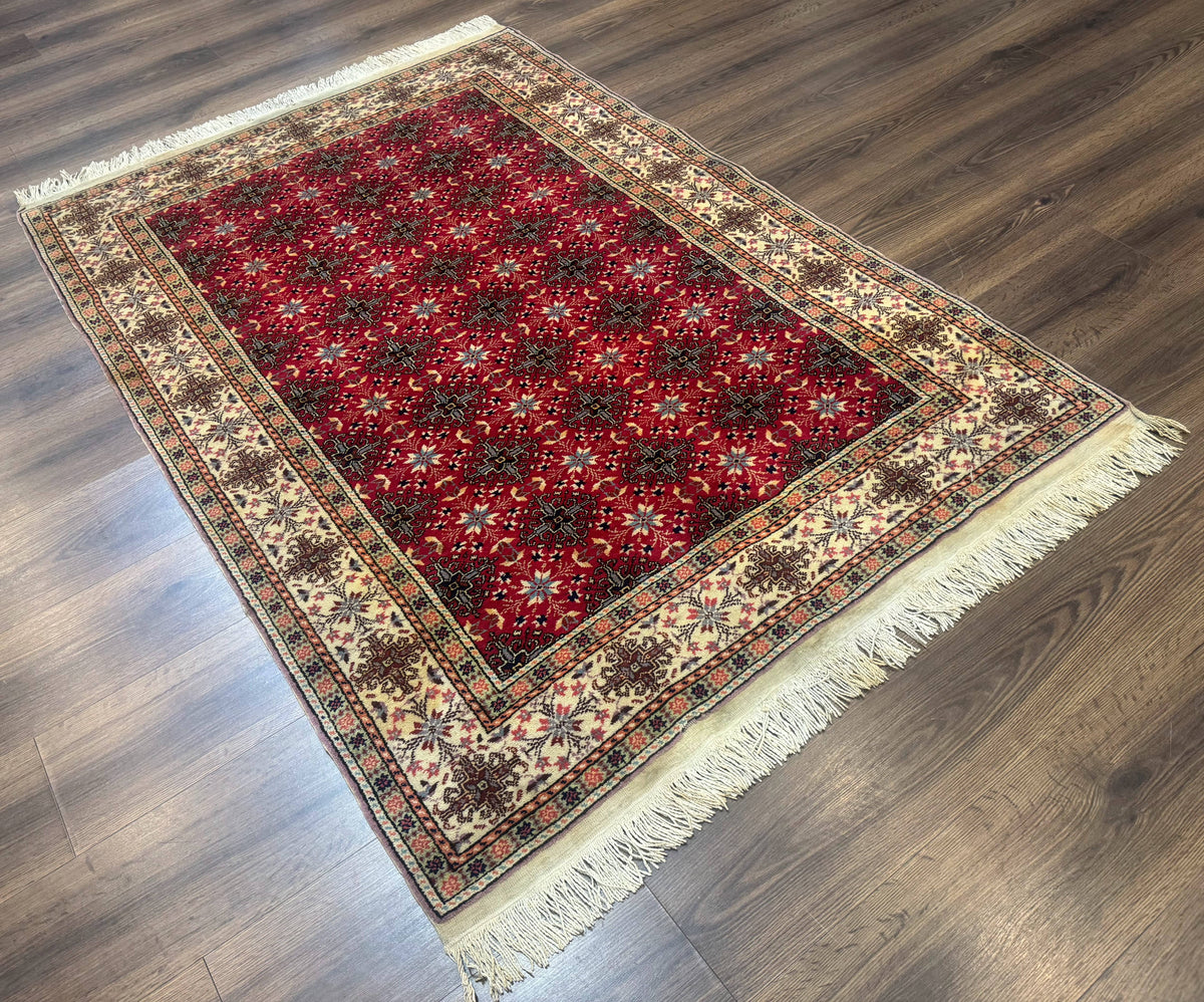 Turkish Sivas Rug 4x6, Red and Cream, Allover Design, Handmade Vintage - Jewel Rugs, view 13