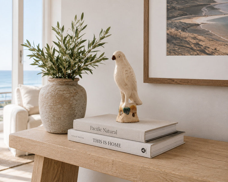 Approx. 10 Inches High Creamy White Glazed Parrot Medium image 3
