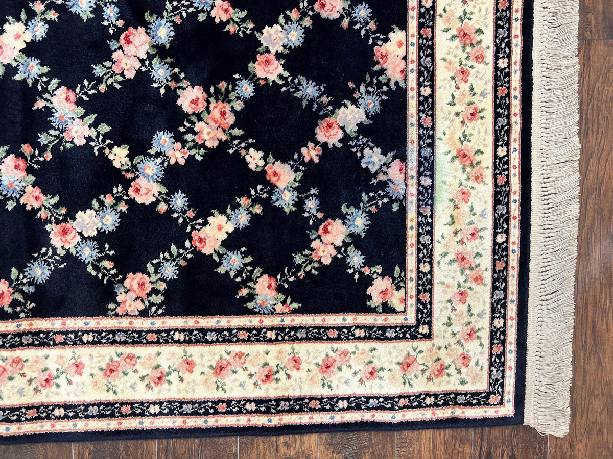 Karastan Rug 8' 8" x 12" Garden of Eden Collection Ebony Trellis #509/1270, Wool Pile Discontinued Vintage Karastan Carpet, Room Sized Rug - Jewel Rugs, view 10