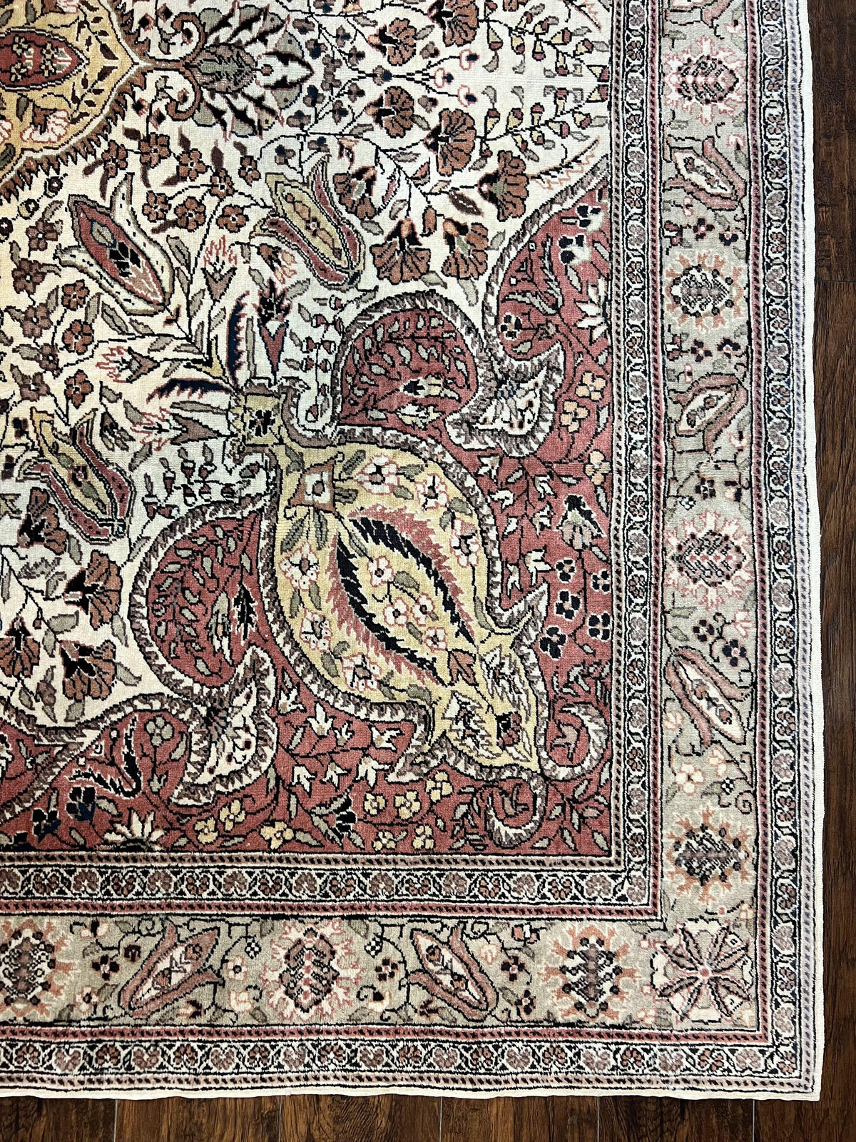 Turkish Sivas Rug 9x12, Handmade Vintage Wool Carpet, Cream Ivory - Jewel Rugs, view 10