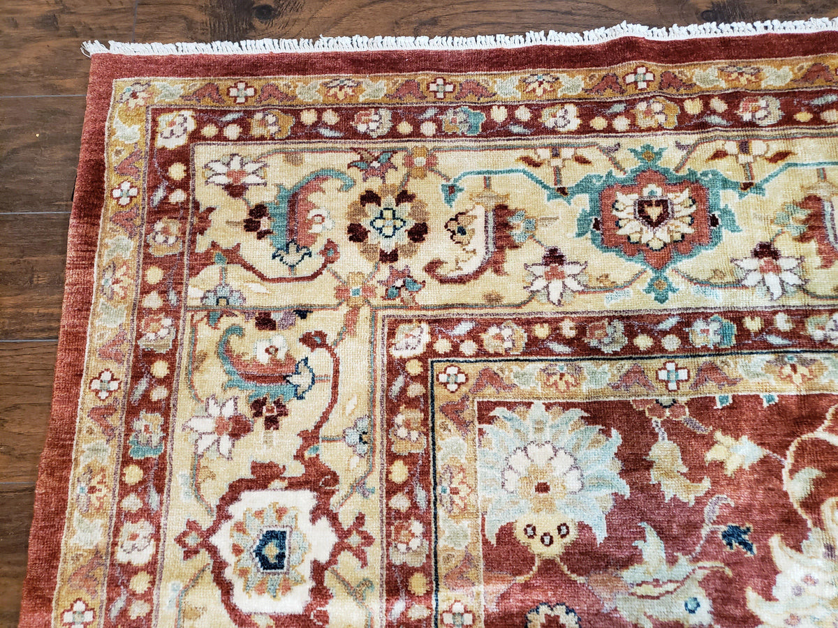 Safavieh Room Sized Rug 10x14, Wool Hand-Knotted Auburn Red & Light Gold Egyptian Mahal Oriental Carpet, 10 x 14 Large Living Room Rug - Jewel Rugs, view 7