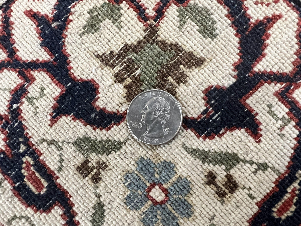 Red Persian Qum Rug 5 x 7.6, Hand Knotted Vintage Wool Fine Carpet 270 KPSI, Floral Allover - Jewel Rugs, view 10