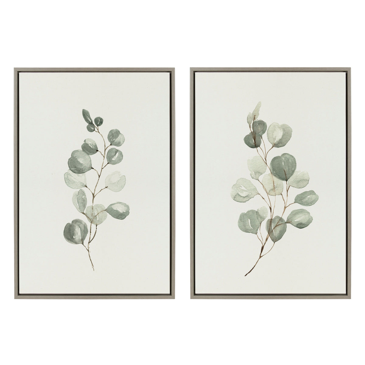 Sylvie Eucalyptus Framed Canvas Set by Maja Mitrovic of Makes My Day Happy