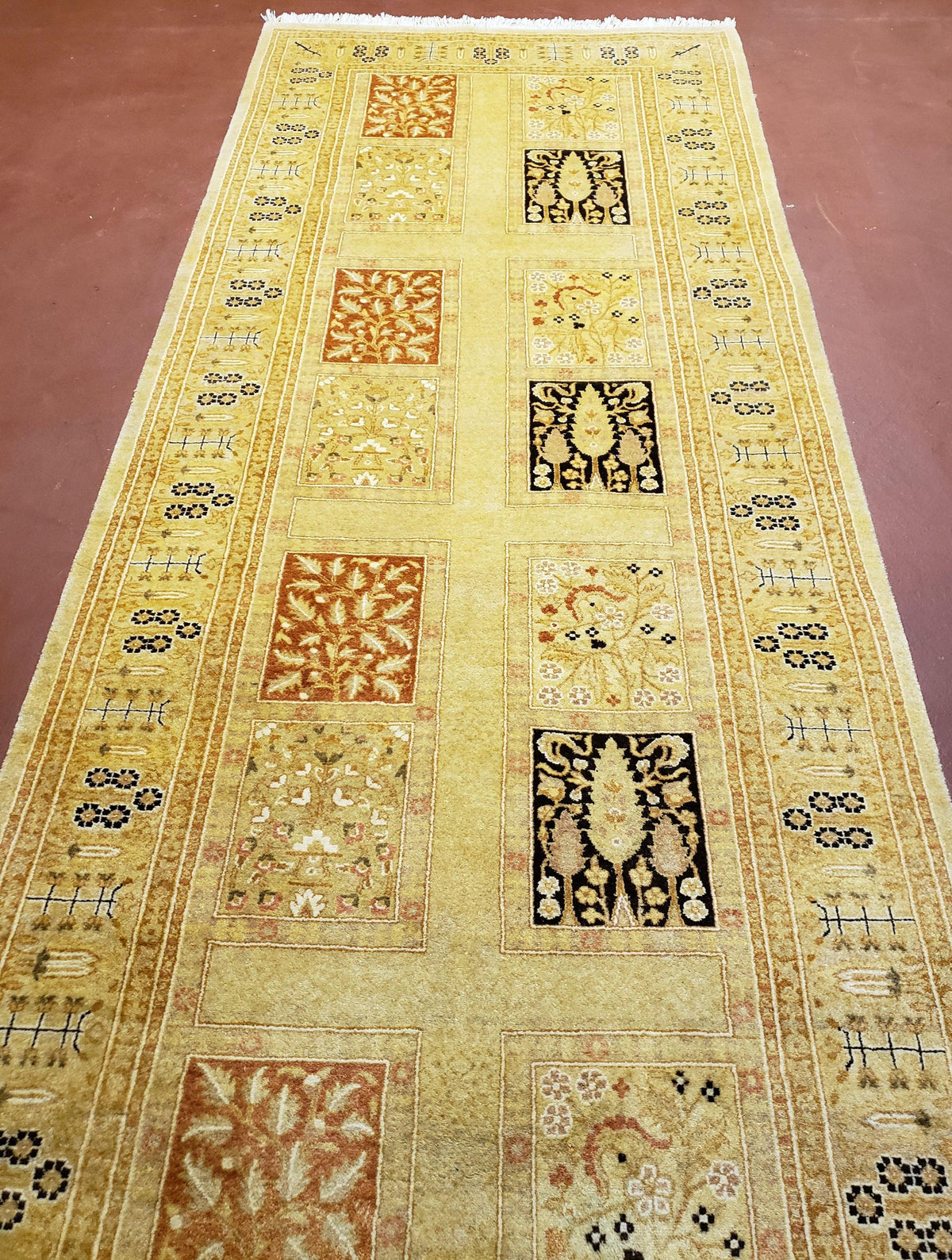 3' 2" x 12 ' 6" Pak Persian Safavieh Runner Haji Jalil Fine Runner Rug 3ft Runner 12ft Runner 13ft Runner Panel Design Runner Hand-Knotted - Jewel Rugs, view 13