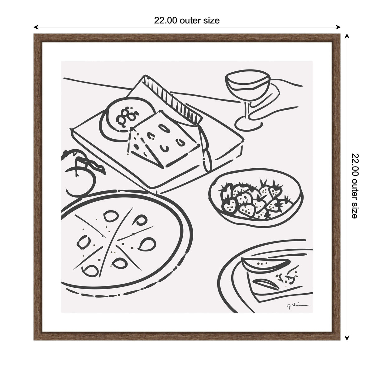 Dinner Club by Gabrielly Guedes Framed Canvas Wall Art Print