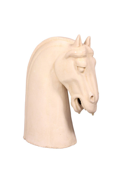 12" High Majestic Horse Head Statue Small White image 3