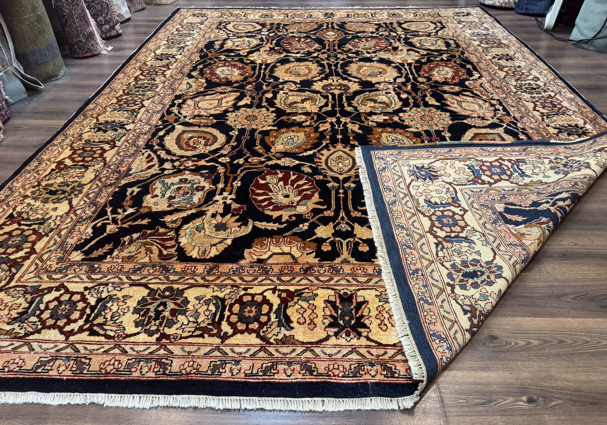 Pak Persian Bidjar Rug 10x13, Midnight Blue and Tan Pakistani Carpet - Jewel Rugs, view 11