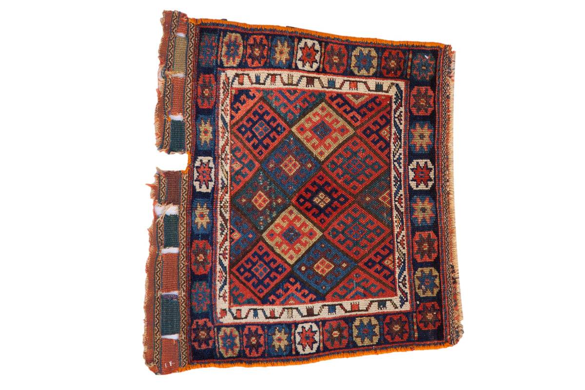 2x2.5 Antique Jaff Kurd Bag Face Square Rug Mat