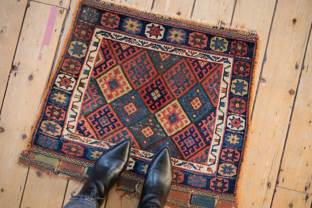 2x2.5 Antique Jaff Kurd Bag Face Square Rug Mat
