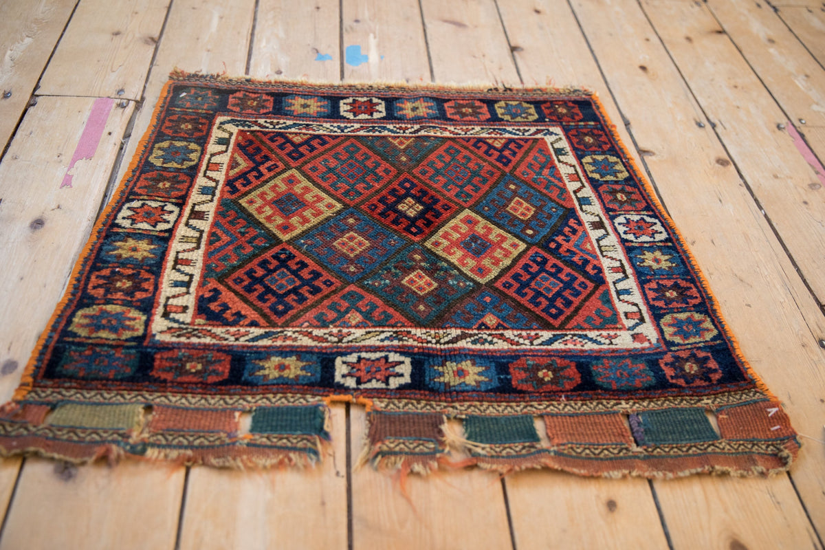 2x2.5 Antique Jaff Kurd Bag Face Square Rug Mat