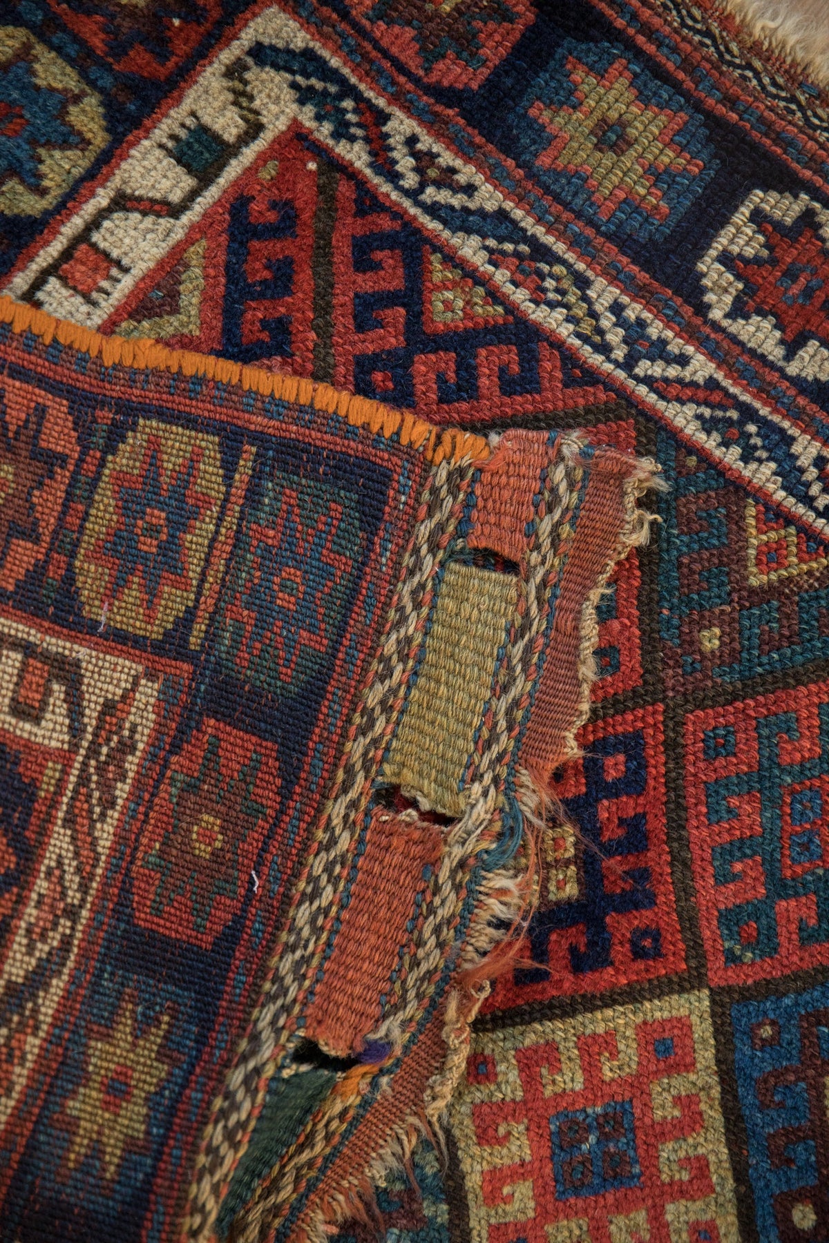 2x2.5 Antique Jaff Kurd Bag Face Square Rug Mat