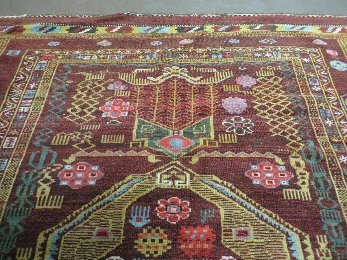 4' X 6' Antique Handmade Caucasian Shirvan Russian Armenian Wool Rug Colorful - Jewel Rugs, view 4