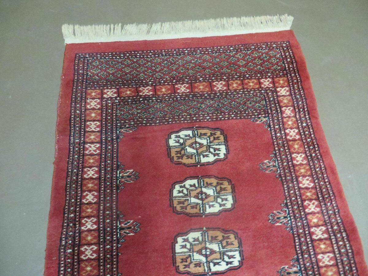 2' 8" X 10' Vintage Handmade Bokhara Turkoman Pakistani Wool Runner Rug Nice - Jewel Rugs, view 3