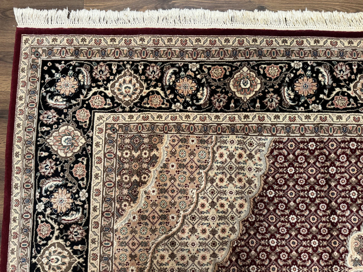 Sino Persian Rug 8x10, Herati, Elegant Oriental Carpet, Dark Maroon - Jewel Rugs, view 6