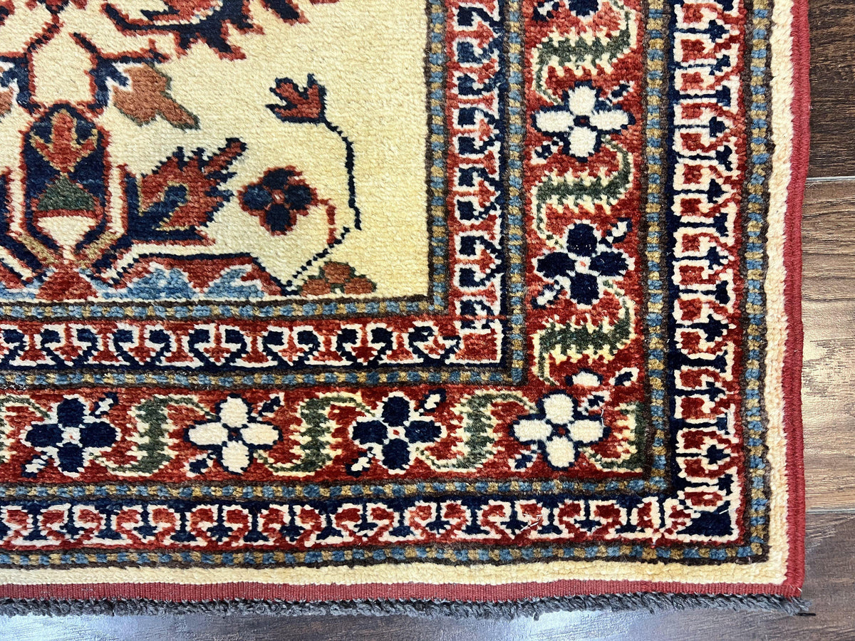 Afghan Heriz Runner Rug 2.9 x 12, Vintage Hand Knotted Persian Carpet for Hallway, 12ft Runner, Wool, Cream - Jewel Rugs, view 10